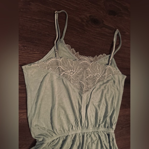 Target Women's Lace Trim Pajama Romper - Sage - Picture 3 of 5